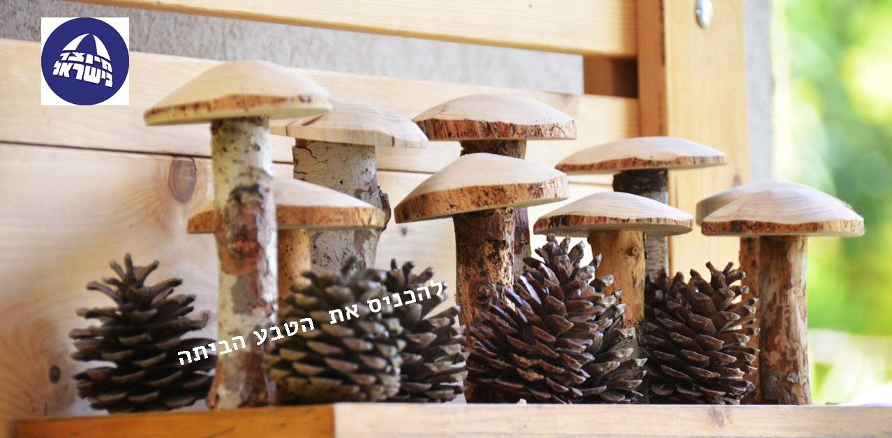 recycled wooden mushrooms