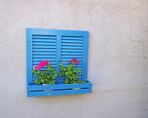 wooden shutters planter wall art decor