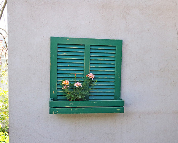 wooden shutters planter wall art decor