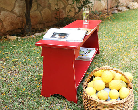 בוניטו – ספסל עץ ומדף - אדום