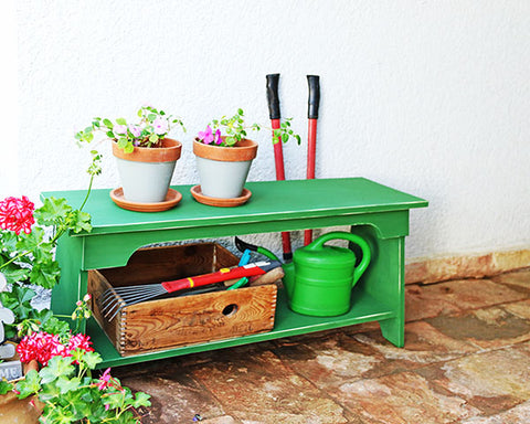בוניטו – ספסל עץ ומדף - ירוק