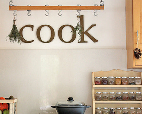 COOK אותיות עץ מעוצבות למטבח